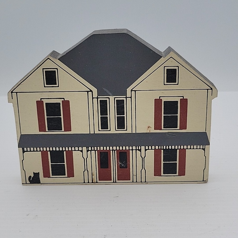 Cat's Meow Village The Canal Company Roscoe Village 1990 Wood Shelf Sitter VGUC